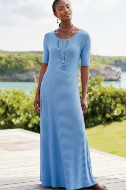 Discount Soft Surroundings Textured Short Sleeve Santiago Dress