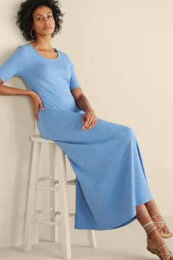 Discount Soft Surroundings Textured Short Sleeve Santiago Dress