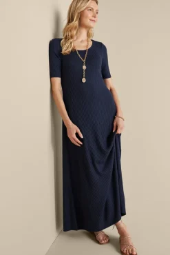 Discount Soft Surroundings Textured Short Sleeve Santiago Dress