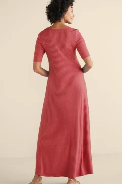 Discount Soft Surroundings Textured Short Sleeve Santiago Dress