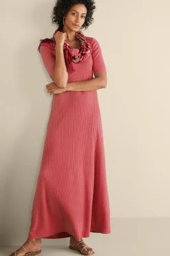 Discount Soft Surroundings Textured Short Sleeve Santiago Dress