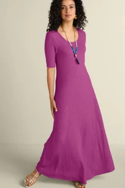 Discount Soft Surroundings Textured Short Sleeve Santiago Dress