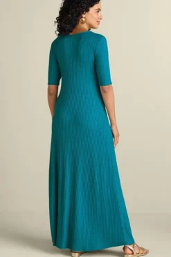 Discount Soft Surroundings Textured Short Sleeve Santiago Dress