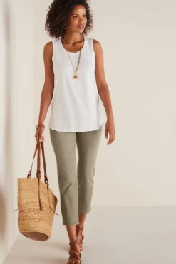 Sale Soft Surroundings The Ultimate Denim Pull-On Crop White