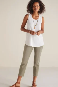 Sale Soft Surroundings The Ultimate Denim Pull-On Crop White