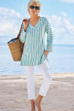 Sale Soft Surroundings The Ultimate Denim Pull-On Crop White