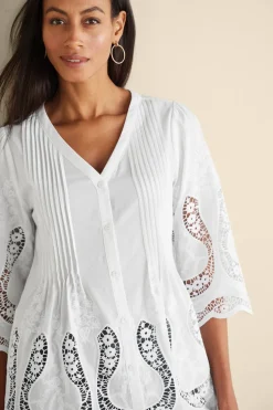 Online Soft Surroundings Trella Eyelet Top