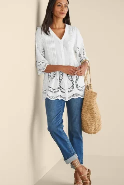 Online Soft Surroundings Trella Eyelet Top
