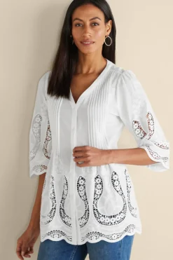Online Soft Surroundings Trella Eyelet Top