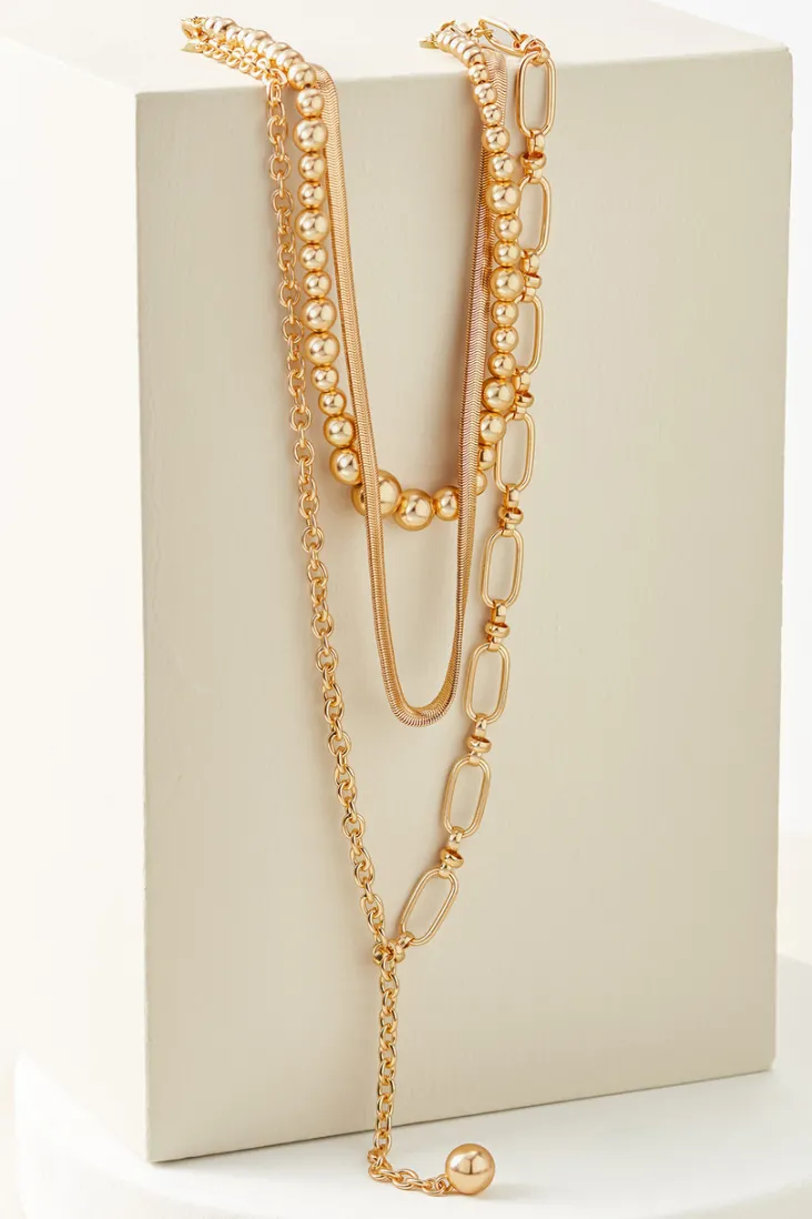 Clearance Soft Surroundings Triveni Necklace Set Gold