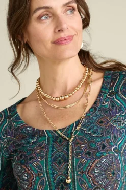 Clearance Soft Surroundings Triveni Necklace Set Gold
