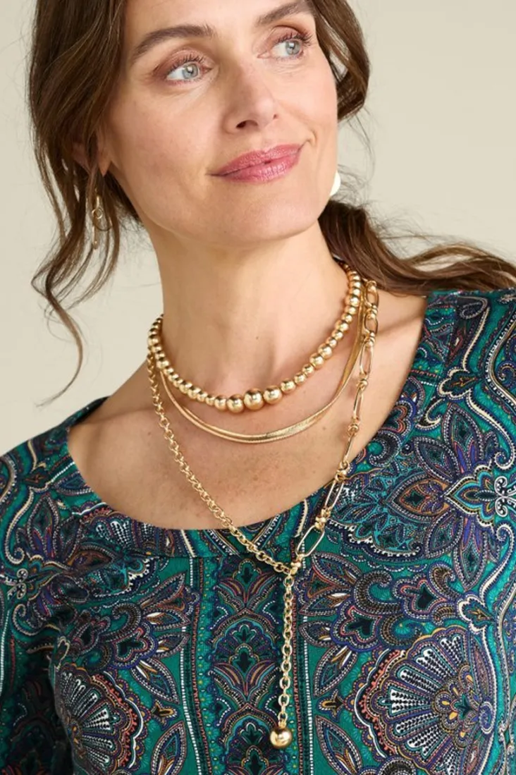 Clearance Soft Surroundings Triveni Necklace Set Gold