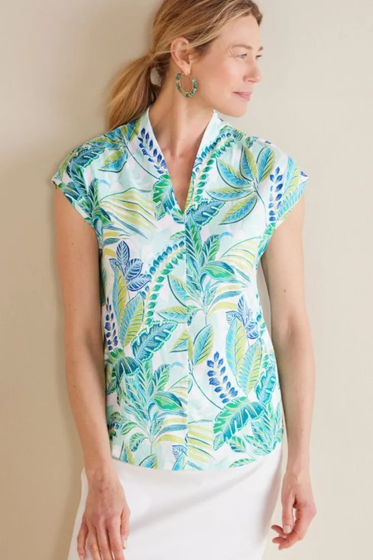 Hot Soft Surroundings Twilight Luau Printed Tunic