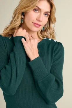 Clearance Soft Surroundings Tyla Button Shoulder Sweater