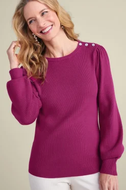 Clearance Soft Surroundings Tyla Button Shoulder Sweater