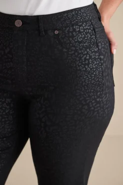 Soft Surroundings Ultimate Denim Animal Straight Leg Jeans MetallicAnimal