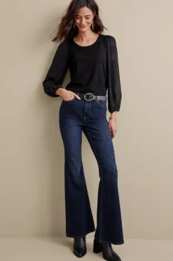Online Soft Surroundings Ultimate Denim Flare Jeans TidalBlueWash