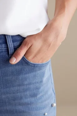 Discount Soft Surroundings Ultimate Denim Pearl Straight Leg Jeans IcyBlueWash