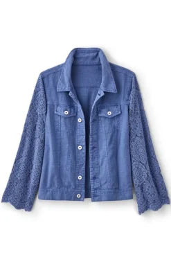 Sale Soft Surroundings Varese Linen Blend Jacket ColonyBlue