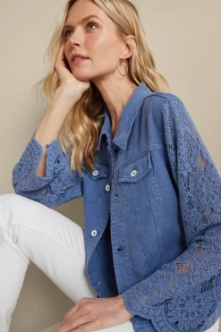 Sale Soft Surroundings Varese Linen Blend Jacket ColonyBlue