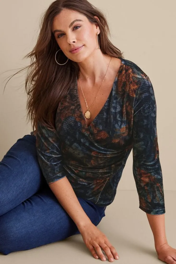Clearance Soft Surroundings Velvet Alyssa Knit Top