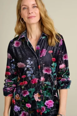 Hot Soft Surroundings Velvet Boyfriend Tunic Shirt