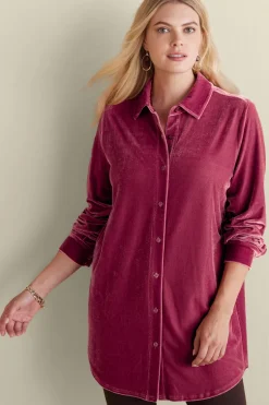 Hot Soft Surroundings Velvet Boyfriend Tunic Shirt