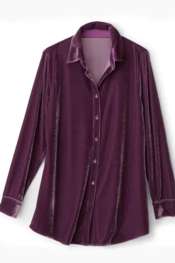 Hot Soft Surroundings Velvet Boyfriend Tunic Shirt