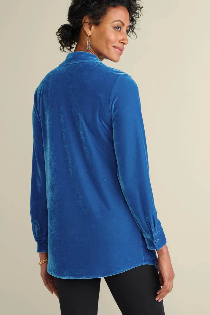 Hot Soft Surroundings Velvet Boyfriend Tunic Shirt