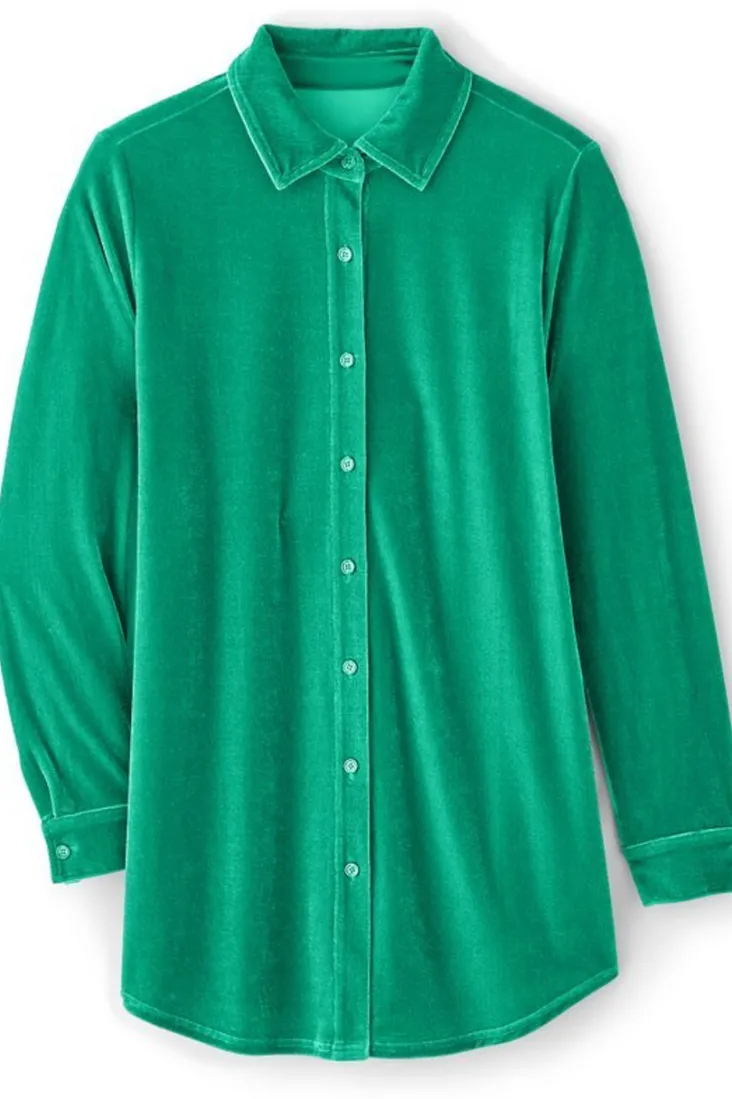 Hot Soft Surroundings Velvet Boyfriend Tunic Shirt