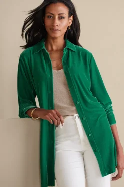 Hot Soft Surroundings Velvet Boyfriend Tunic Shirt