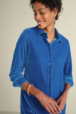 Hot Soft Surroundings Velvet Boyfriend Tunic Shirt