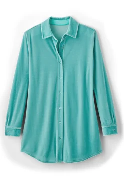 Hot Soft Surroundings Velvet Boyfriend Tunic Shirt