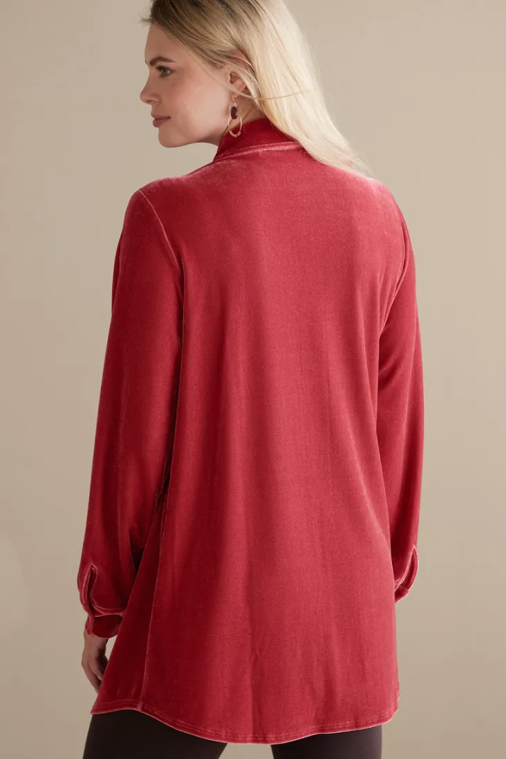Hot Soft Surroundings Velvet Boyfriend Tunic Shirt