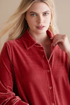 Hot Soft Surroundings Velvet Boyfriend Tunic Shirt