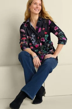 Hot Soft Surroundings Velvet Boyfriend Tunic Shirt