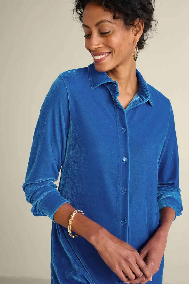 Hot Soft Surroundings Velvet Boyfriend Tunic Shirt