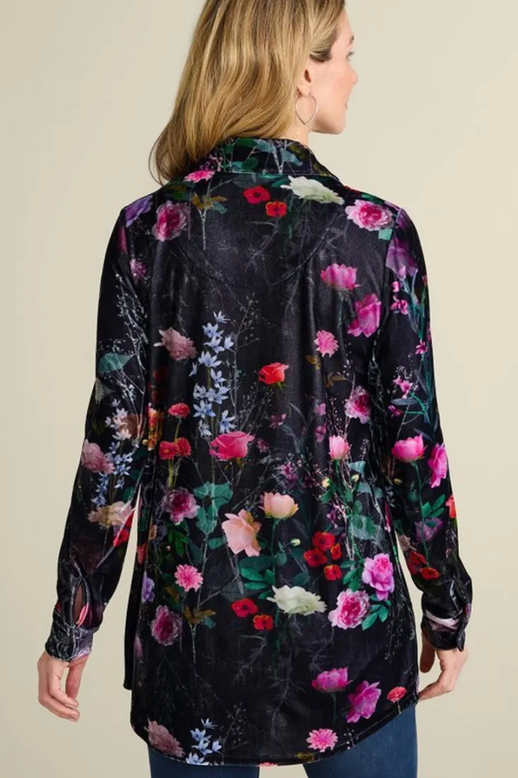 Hot Soft Surroundings Velvet Boyfriend Tunic Shirt