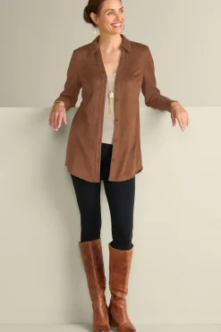 Discount Soft Surroundings Vida Faux Suede Tunic
