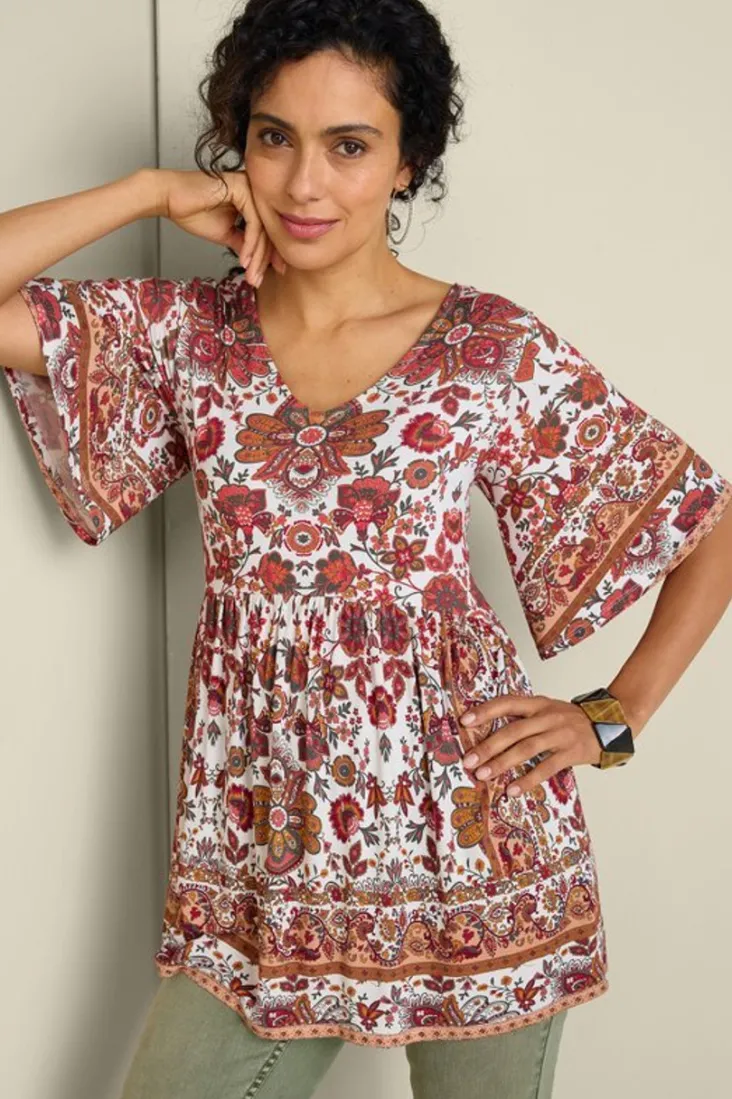 Best Soft Surroundings Vina Short Sleeve Tunic SanFranScarfCream