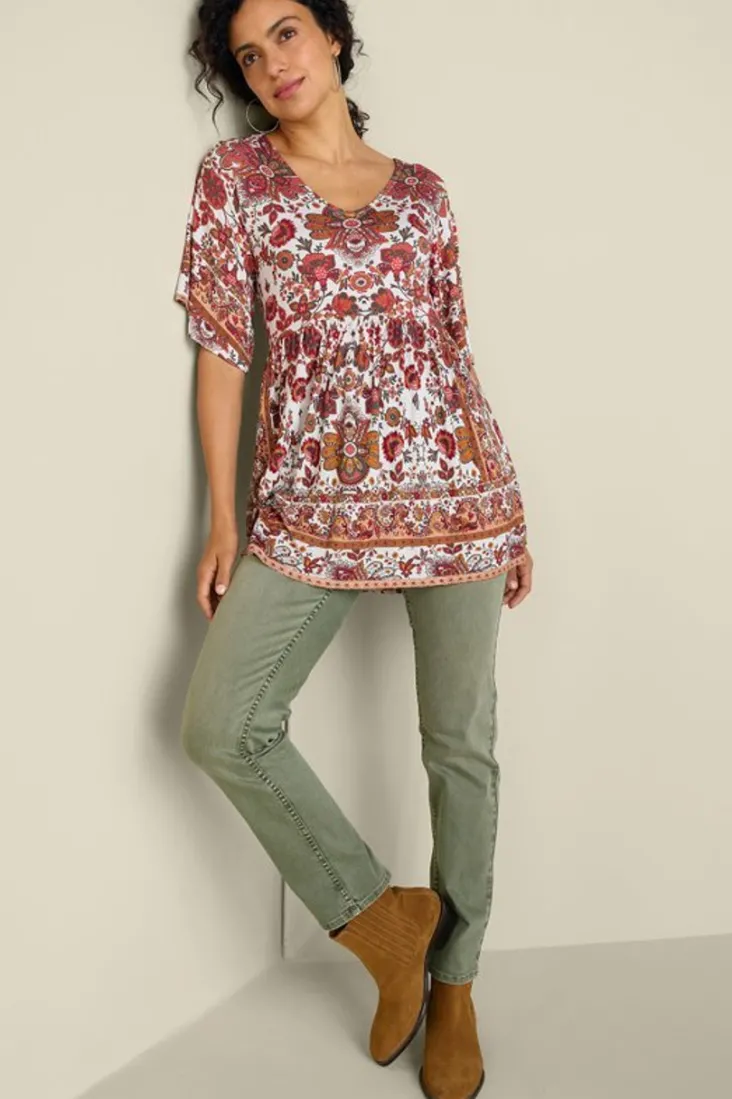 Best Soft Surroundings Vina Short Sleeve Tunic SanFranScarfCream