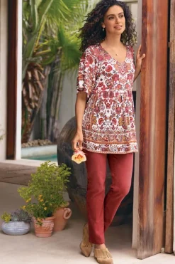 Best Soft Surroundings Vina Short Sleeve Tunic SanFranScarfCream