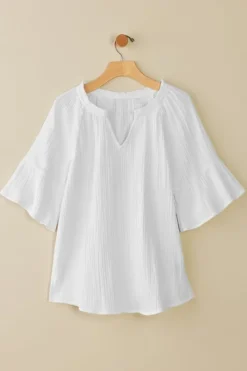 New Soft Surroundings Vinka Gauze Pullover SunkistCoral