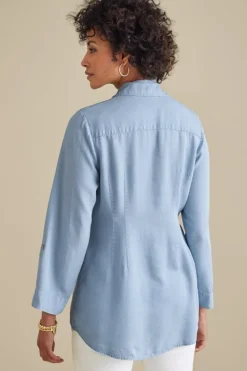 Sale Soft Surroundings Washed Tencel™ Tunic LightWashDenim