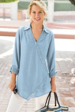 Sale Soft Surroundings Washed Tencel™ Tunic LightWashDenim