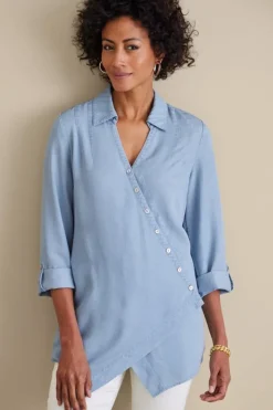 Sale Soft Surroundings Washed Tencel™ Tunic LightWashDenim