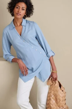 Sale Soft Surroundings Washed Tencel™ Tunic LightWashDenim