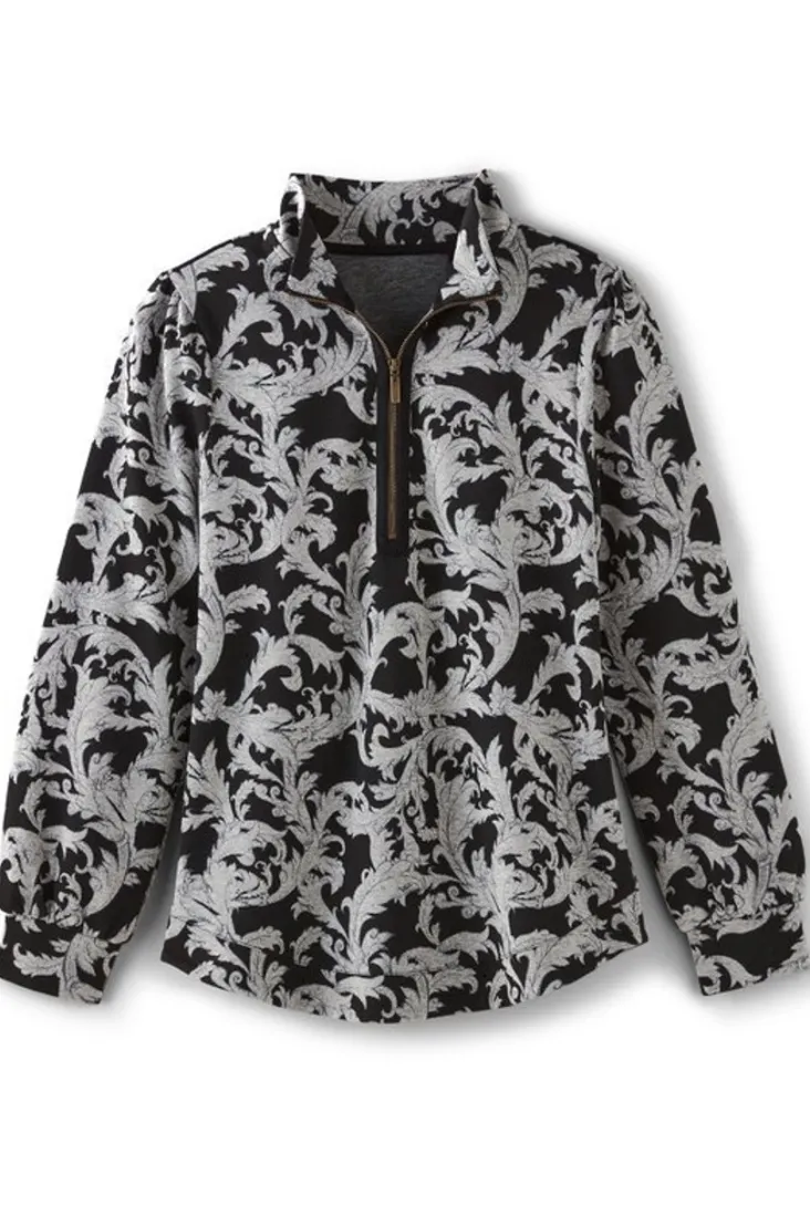 New Soft Surroundings Winona Pullover NeutralScroll
