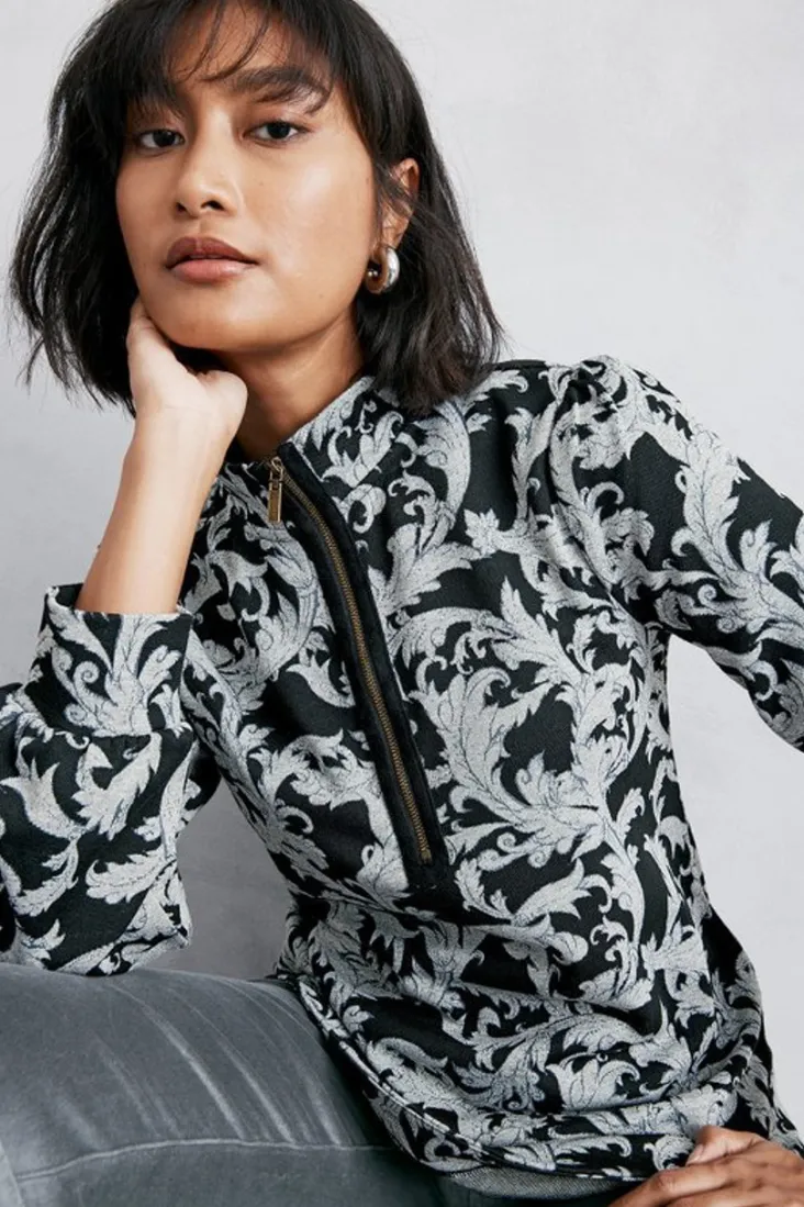 New Soft Surroundings Winona Pullover NeutralScroll