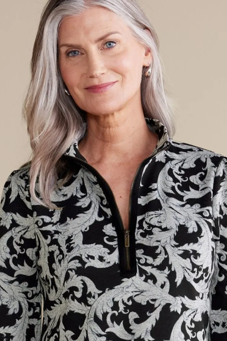 New Soft Surroundings Winona Pullover NeutralScroll